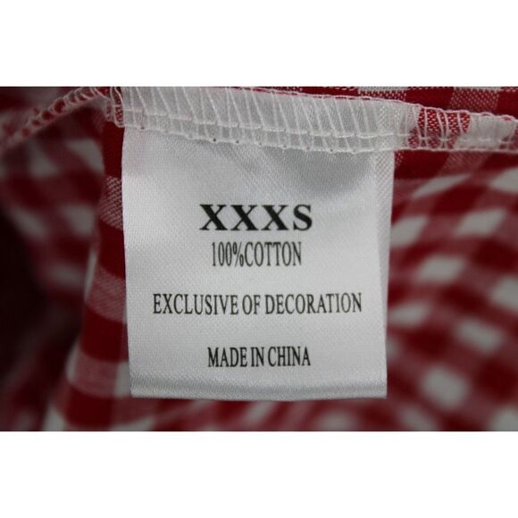 MARIE NICOLE CLOTHING RED/WHITE GINGHAM WATERMELON SMOCKED 3XS DRESS FITS LIKE 2 - Picture 11 of 11